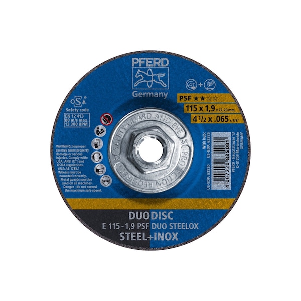 Pferd Duodisc Wheel, 4-1/2"x.065 63326 - main